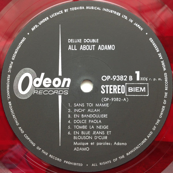 Adamo - All About Adamo (2xVinyl, LP, Compilation, Stereo) Good Plus (G+) / Very Good (VG)
