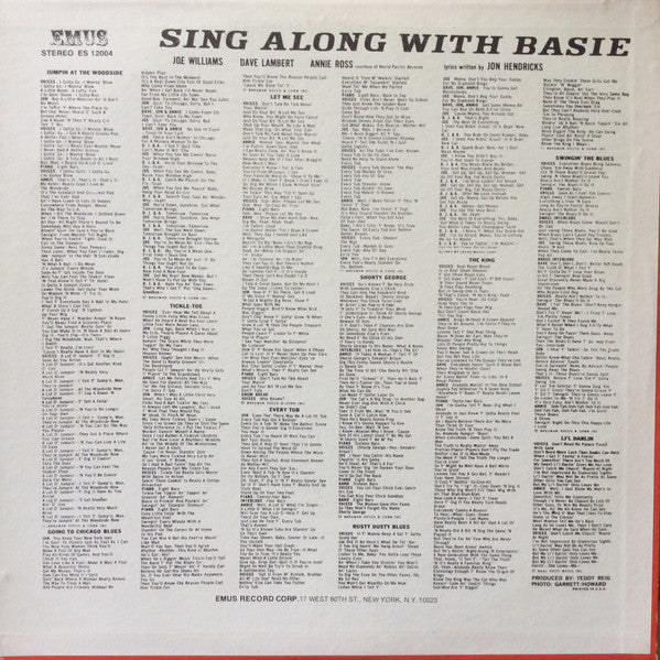 Joe Williams - Sing Along With Basie (Vinyl, LP, Album, Reissue, Stereo) Very Good (VG) / Very Good Plus (VG+)