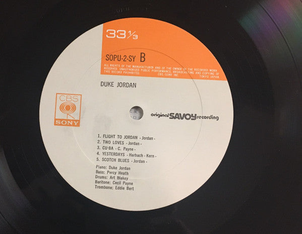 Duke Jordan - Duke Jordan (Vinyl, LP, Album, Reissue, Mono)