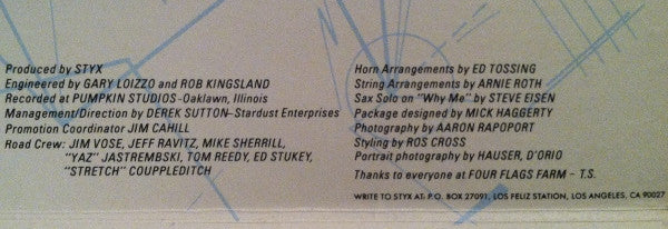 Styx - Cornerstone (Vinyl, LP, Album, Stereo) Very Good (VG) / Very Good Plus (VG+)