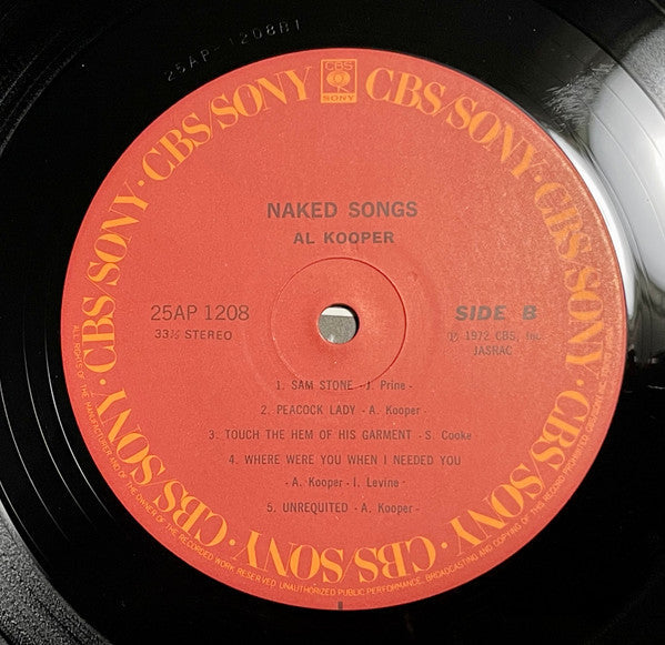 Al Kooper - Naked Songs (Vinyl, LP, Album, Reissue) Very Good Plus (VG+) / Very Good Plus (VG+)