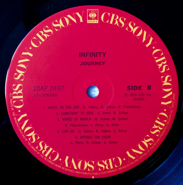 Journey - Infinity (Vinyl, LP, Album, Reissue, Stereo) Very Good (VG) / Very Good Plus (VG+)