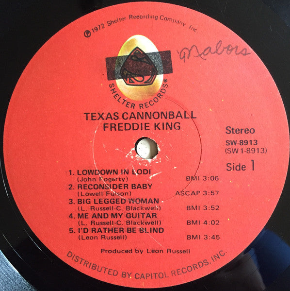 Freddie King - Texas Cannonball (Vinyl, LP, Album, Stereo) Very Good (VG) / Very Good Plus (VG+)