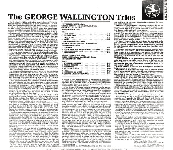 George Wallington - The George Wallington Trios (Vinyl, LP, Compilation, Remastered, Stereo) Very Good Plus (VG+) / Very Good Plus (VG+)