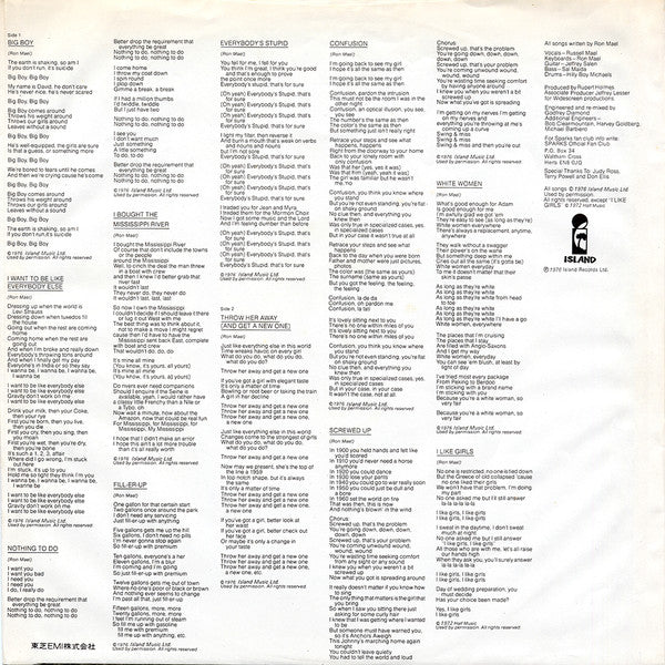 Sparks - Big Beat (Vinyl, LP, Album) Good Plus (G+) / Good Plus (G+)