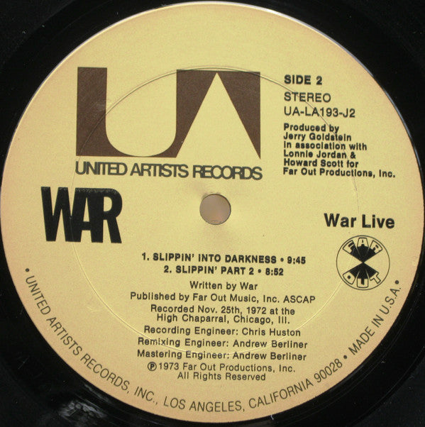 War - War Live (2xVinyl, LP, Album) Good Plus (G+) / Good Plus (G+)