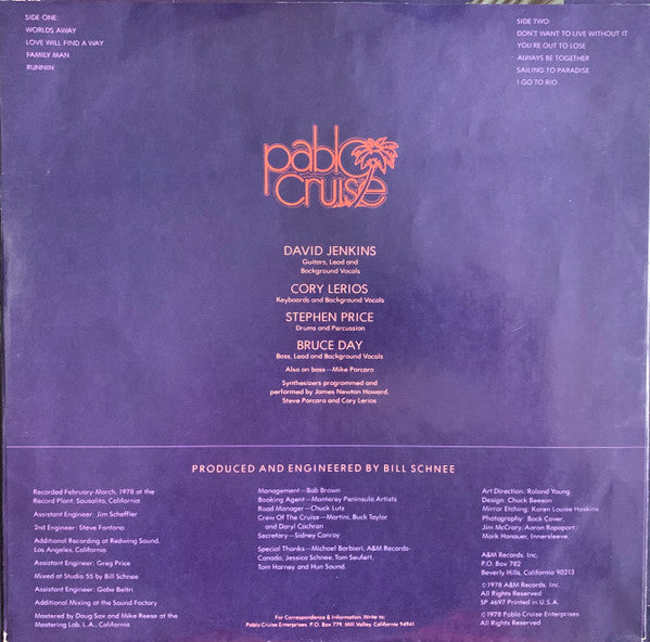 Pablo Cruise - Worlds Away (Vinyl, LP, Album, Stereo) Good Plus (G+) / Very Good (VG)