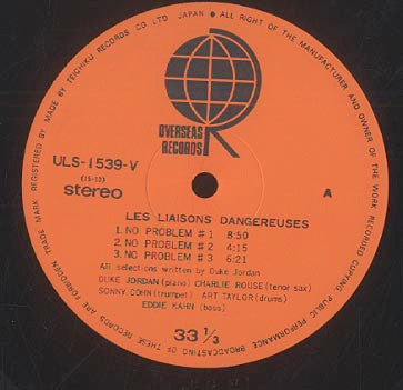 Duke Jordan - Les Liaisons Dangereuses (Vinyl, LP, Album) Very Good Plus (VG+) / Good Plus (G+)