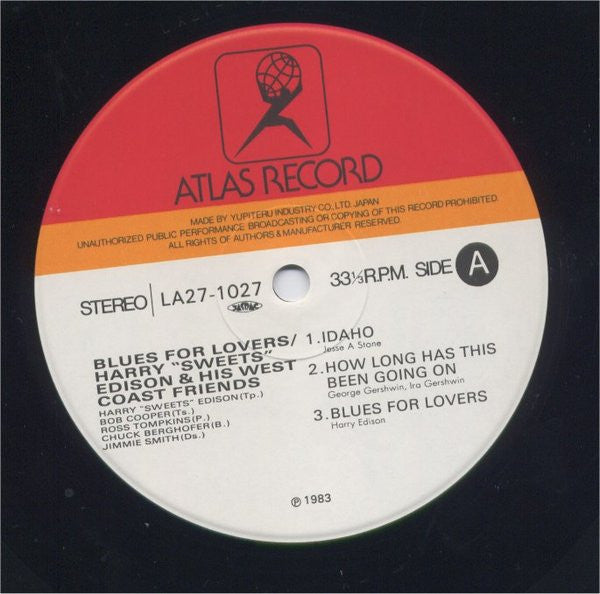 Harry Edison - Blues For Lovers (Vinyl, LP, Album) Very Good Plus (VG+) / Very Good Plus (VG+)