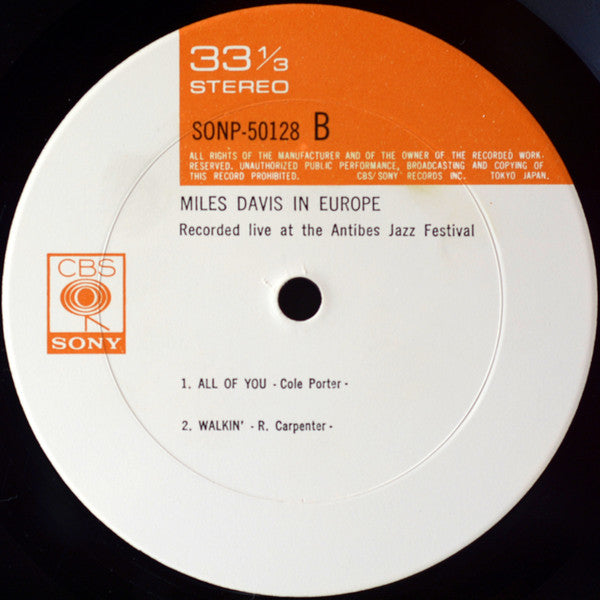 Miles Davis - Miles Davis In Europe (Vinyl, LP, Album, Reissue, Stereo) Very Good (VG) / Very Good (VG)