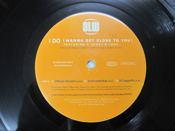 3LW - I Do (Wanna Get Close To You) (Vinyl, 12", 33 ⅓ RPM, Maxi-Single, Stereo) Very Good Plus (VG+) / Very Good Plus (VG+)