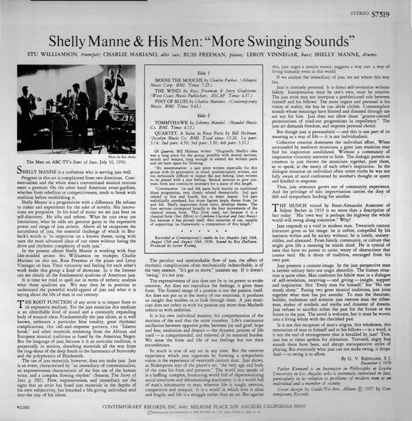 Shelly Manne & His Men - More Swinging Sounds (Vinyl, LP, Album, Reissue, Stereo) Very Good Plus (VG+) / Very Good Plus (VG+)