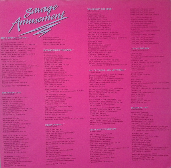 Scorpions - Savage Amusement (Vinyl, LP, Album)