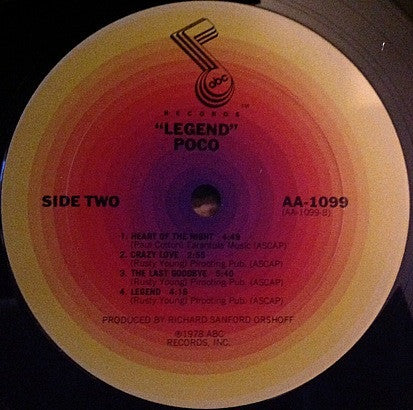 Poco (3) - Legend (Vinyl, LP, Album, Reissue) Good Plus (G+) / Very Good (VG)