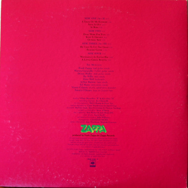 Frank Zappa - Joe's Garage Acts II & III (2xVinyl, LP, Album) Near Mint (NM or M-) / Near Mint (NM or M-)