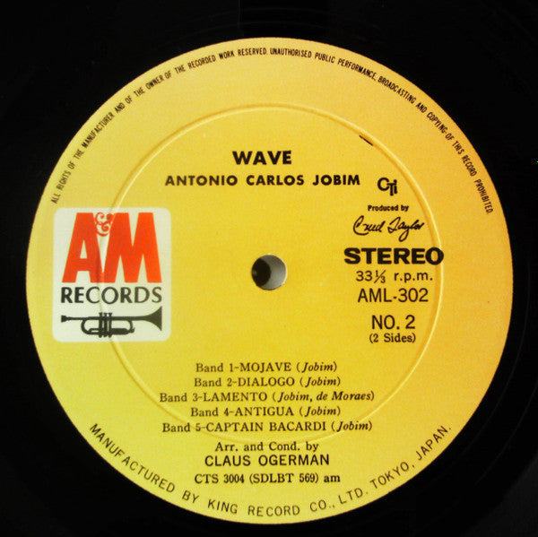 Antonio Carlos Jobim - Wave (Vinyl, LP, Album) Very Good Plus (VG+) / Very Good Plus (VG+)