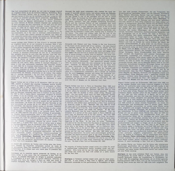Edgard Varèse - Amériques / Arcana (Vinyl, LP) Very Good Plus (VG+) / Very Good Plus (VG+)