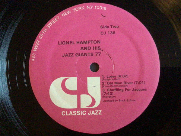 Lionel Hampton & His Giants Of Jazz - Lionel Hampton And His Jazz Giants 77 (Vinyl, LP, Album) Very Good Plus (VG+) / Very Good Plus (VG+)