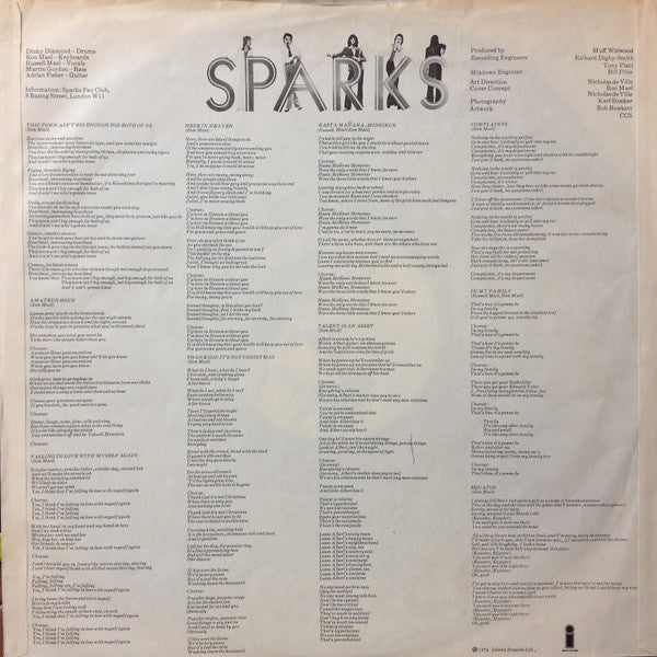 Sparks - Kimono My House = キモノ・マイ・ハウス (Vinyl, LP, Album, Stereo)