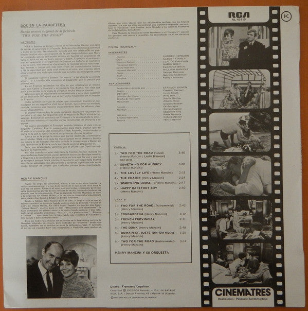 Henry Mancini - Dos En La Carretera (Two For The Road) (Vinyl, LP, Album, Reissue, Stereo) Very Good Plus (VG+) / Very Good (VG)