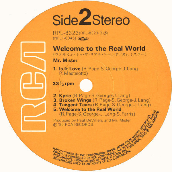 Mr. Mister - Welcome To The Real World (Vinyl, LP, Album)