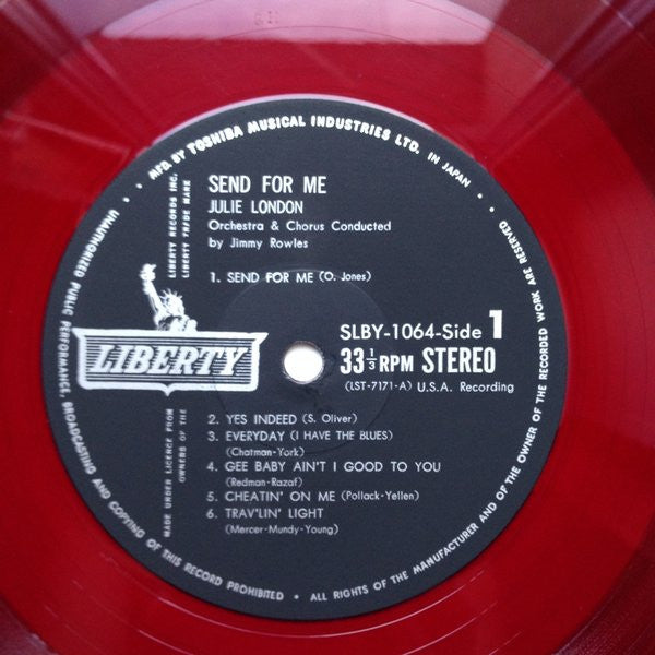 Julie London - Send For Me (Vinyl, LP, Album, Stereo) Very Good (VG) / Very Good Plus (VG+)