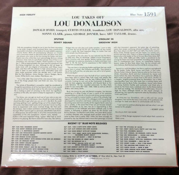 Lou Donaldson - Lou Takes Off (Vinyl, LP, Album, Mono, Reissue, Limited Edition) Near Mint (NM or M-) / Near Mint (NM or M-)