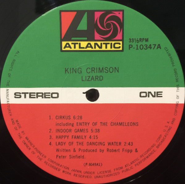 King Crimson - Lizard (Vinyl, LP, Album, Reissue, Stereo) Near Mint (NM or M-) / Very Good Plus (VG+)