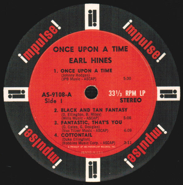 Earl Hines - Once Upon A Time (Vinyl, LP, Album, Stereo) Very Good Plus (VG+) / Very Good Plus (VG+)