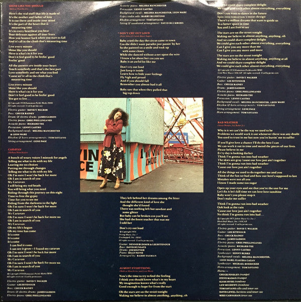Melissa Manchester - Don't Cry Out Loud (Vinyl, LP, Album) Very Good Plus (VG+) / Very Good Plus (VG+)
