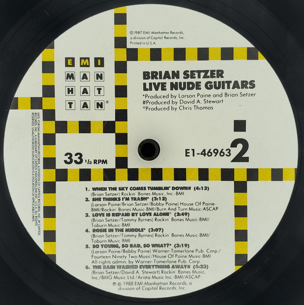 Brian Setzer - Live Nude Guitars (Vinyl, LP, Album, Stereo) Very Good (VG) / Very Good (VG)