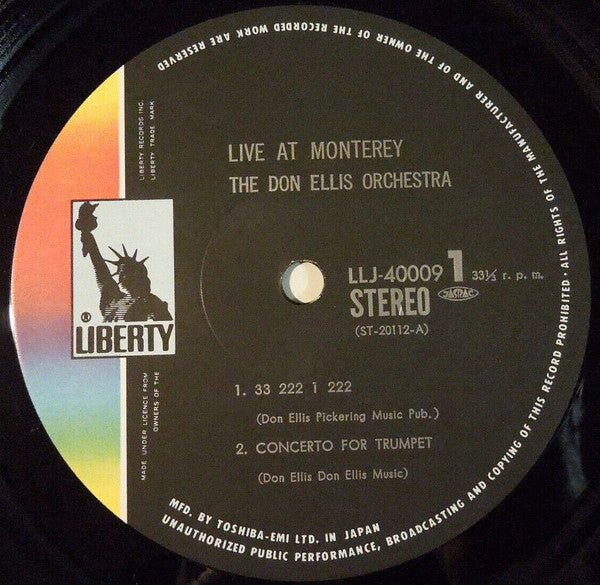 The Don Ellis Orchestra - 'Live' At Monterey ! (Vinyl, LP, Album, Reissue) Near Mint (NM or M-) / Very Good Plus (VG+)