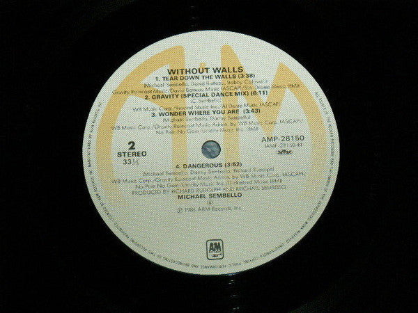 Michael Sembello - Without Walls (Vinyl, LP, Album) Very Good Plus (VG+) / Good Plus (G+)
