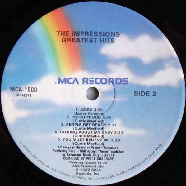 The Impressions - Greatest Hits (Vinyl, LP, Compilation)