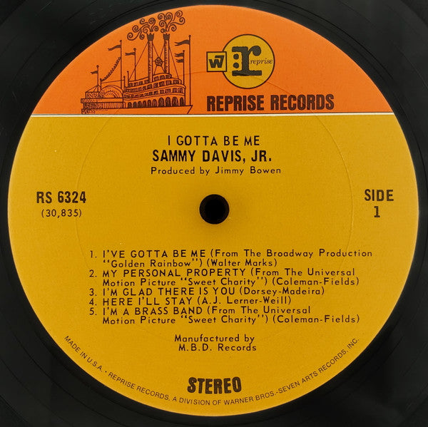 Sammy Davis Jr. - I've Gotta Be Me (Vinyl, LP, Album, Stereo) Very Good (VG) / Good Plus (G+)