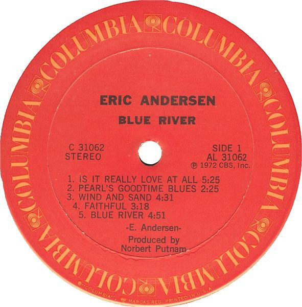 Eric Andersen (2) - Blue River (Vinyl, LP, Album) Good Plus (G+) / Very Good (VG)