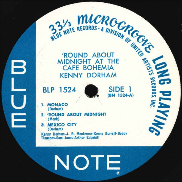 Kenny Dorham - 'Round About Midnight At The Cafe Bohemia (Vinyl, LP, Album, Mono, Reissue) Very Good (VG) / Very Good Plus (VG+)