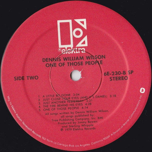 Dennis Wilson (3) - One Of Those People (Vinyl, LP, Album) Good Plus (G+) / Very Good (VG)