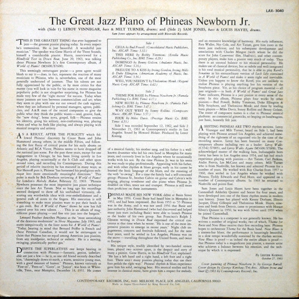 Phineas Newborn Jr. - The Great Jazz Piano Of Phineas Newborn Jr. (...