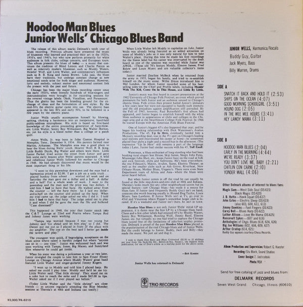 Junior Wells' Chicago Blues Band - Hoodoo Man Blues (Vinyl, LP, Album, Reissue) Very Good (VG) / Very Good (VG)