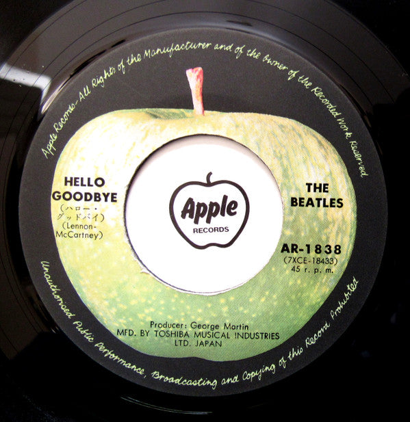The Beatles - Hello Goodbye = ハロー・グッドバイ /   I Am The Walrus  = アイ・アム・ザ・ヴォルラス (Vinyl, 7", 45 RPM, Single, Reissue) Very Good Plus (VG+) / Very Good (VG)