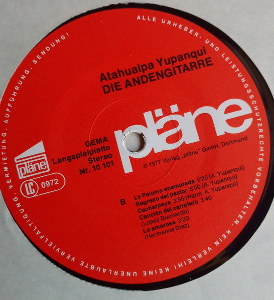Atahualpa Yupanqui - Die Andengitarre (Vinyl, LP, Album) Very Good (VG) / Very Good Plus (VG+)