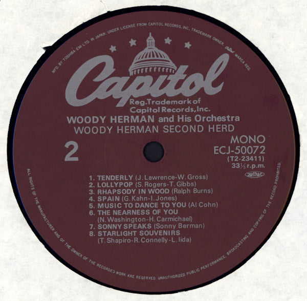 Woody Herman And His Orchestra - Woody Herman Second Herd (Vinyl, LP, Compilation, Reissue, Mono) Very Good Plus (VG+) / Very Good (VG)
