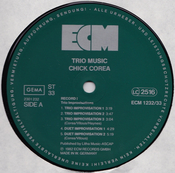 Chick Corea - Trio Music (Vinyl, LP, Album)