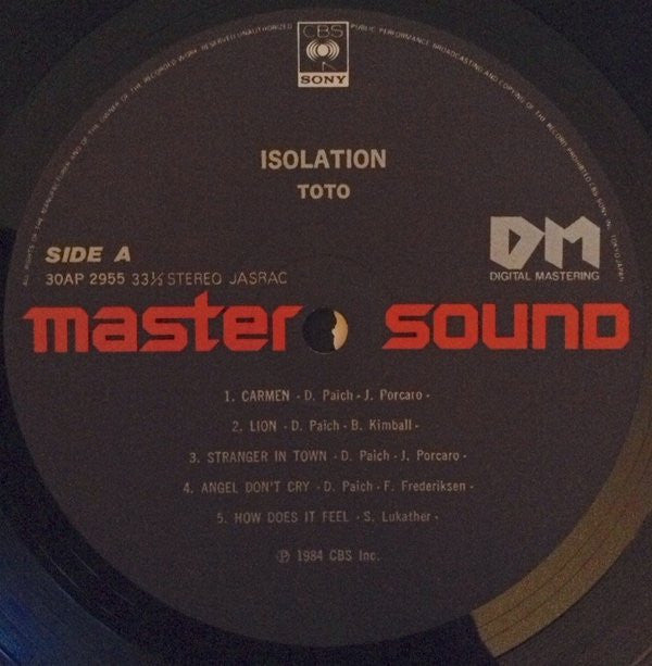 Toto - Isolation (Vinyl, LP, Album) Very Good (VG) / Very Good Plus (VG+)
