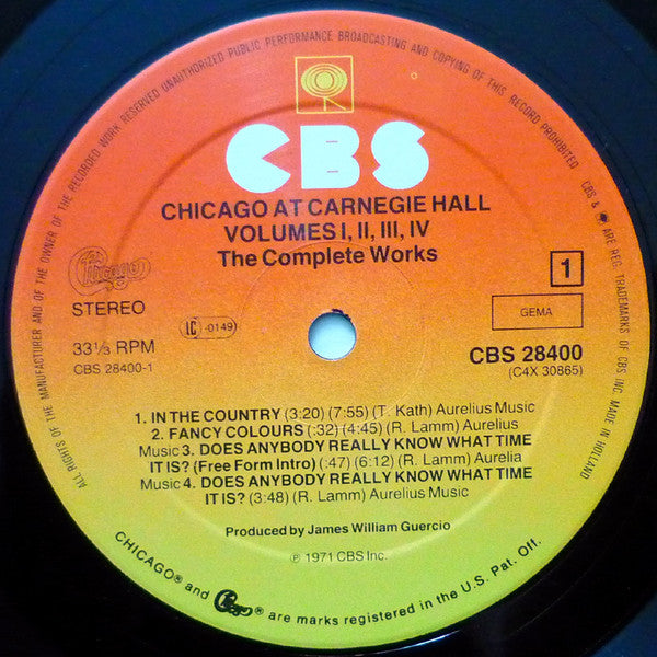 Chicago (2) - At Carnegie Hall (4xVinyl, LP, Album, Reissue) Very Good Plus (VG+) / Very Good Plus (VG+)