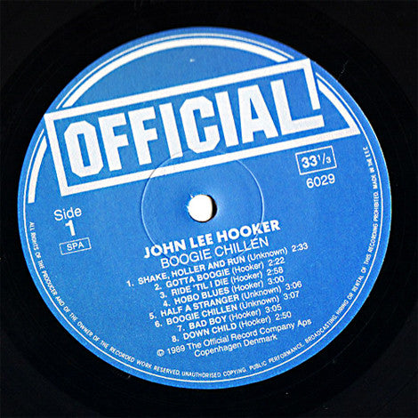 John Lee Hooker - Boogie Chillen (Vinyl, LP, Compilation, Mono) Very Good (VG) / Very Good (VG)