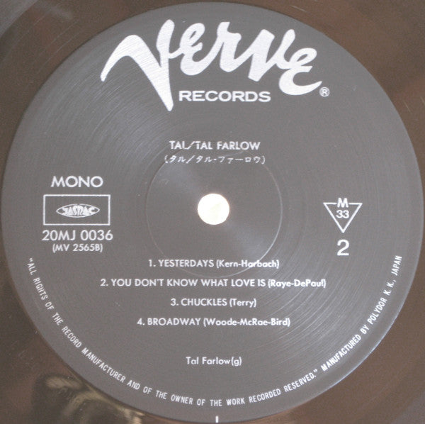 Tal Farlow - Tal (Vinyl, LP, Album, Reissue, Mono) Near Mint (NM or M-) / Very Good (VG)