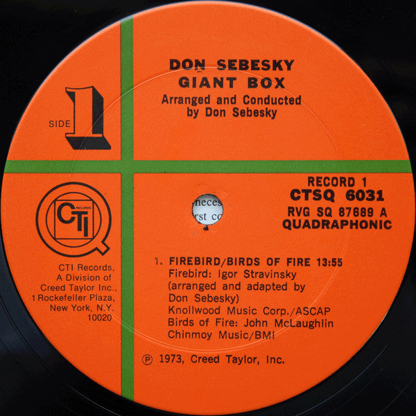 Don Sebesky - Giant Box (2xVinyl, Box Set, LP, Album, Quadraphonic, Quadraphonic) Very Good Plus (VG+) / Very Good (VG)