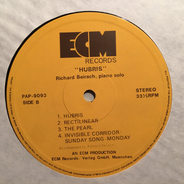 Richard Beirach - Hubris (Vinyl, LP, Album)